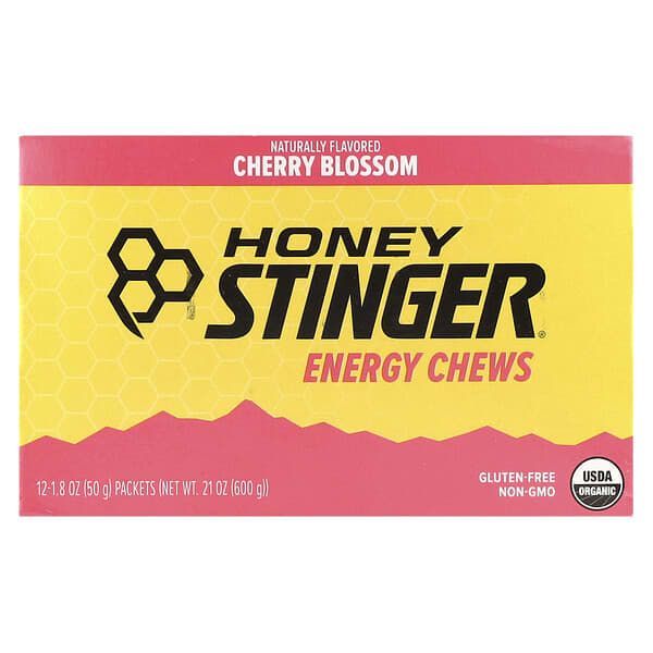 Honey Stinger Energy Chews, Cherry Blossom, 12 Packets, 1.8 oz (50 g) Each