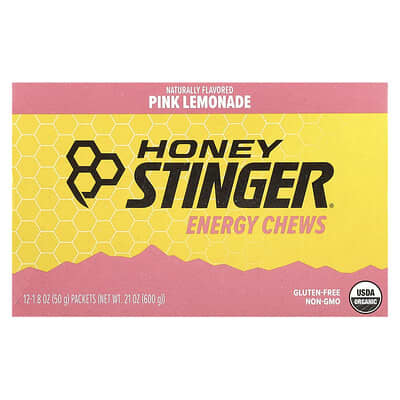 Honey Stinger, Energy Chewables, Pink Lemonade Flavor, 12 Pack, 1.8 oz (50 g) Each