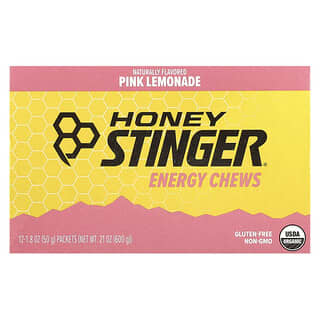 Honey Stinger, Energy Chews, рожевий лимонад, 12 пакетиків по 50 г (1,8 унції)