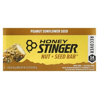 Honey Stinger, Nut + Seed Bar ™, арахис и семена подсолнечника, 12 батончиков по 56 г (1,98 унции)