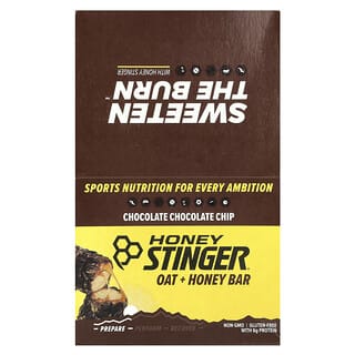 HoneyStinger, Barrita de avena y miel, Chocolate con chips de chocolate, 12 barritas, 42 g (1,48 oz) cada una