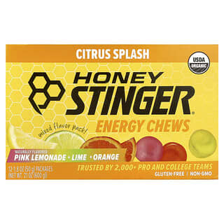Honey Stinger, Energy Chews, Citrus Splash, 12 Packages, 1.8 oz (50 g) Each