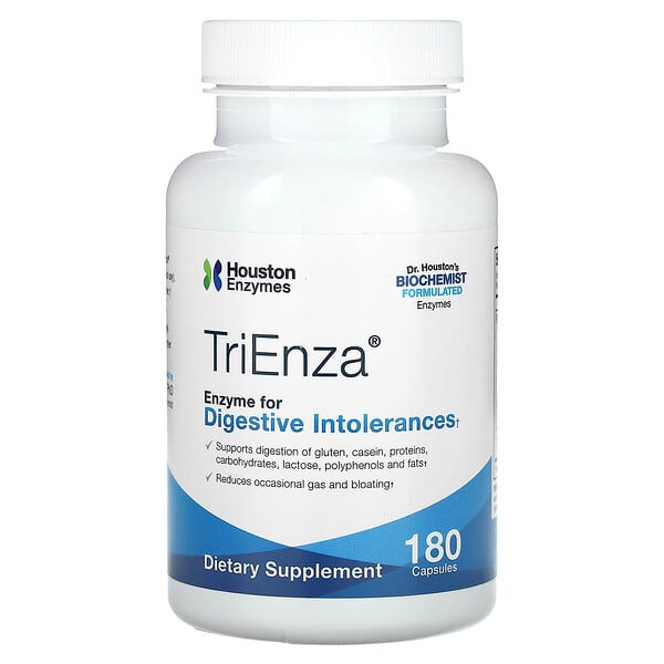 Houston Enzymes, TriEnza เอนไซม์สำหรับภาวะไม่ย่อยในระบบย่อยอาหาร บรรจุ 180 แคปซูล