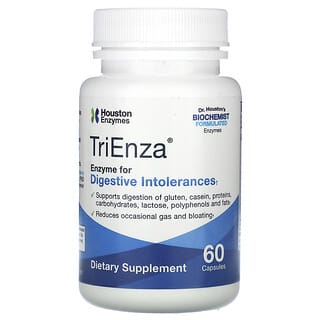 Houston Enzymes, TriEnza, Enzima para las intolerancias digestivas, 60 cápsulas