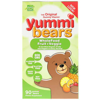 Hero Nutritional Products, Yummi Bears, Frutas y vegetales integrales, 90 Yummi Bears