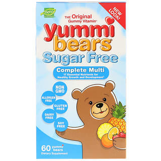 Hero Nutritional Products, Yummi Bears, Multivitamines complètes, Sans sucre, Arômes naturels de fraise, d'orange et d'ananas, 60 Yummi Bears