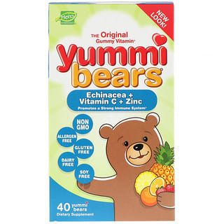 Hero Nutritional Products, Yummi Bears Equinácea + Vitamina C + Zinc, 40 Yummi Bears