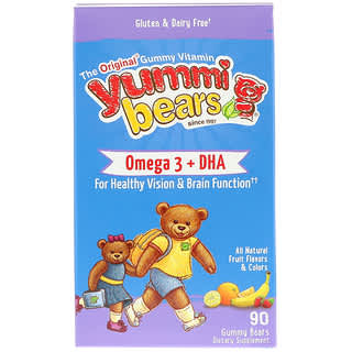 Hero Nutritional Products, Yummi Bears, Omega 3 + DHA, natürliche Fruchtaromen, 90 Gummibärchen