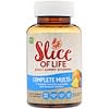Slice of Life, жевательные мультивитамины витамины для взрослых Complete Multi +, натуральный апельсин, ананас, со вкусом клубники, 60 жевательных витаминов