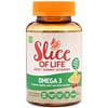 Slice of Life, жевательные витамины для взрослых, омега-3, натуральный ароматизатор со вкусом клюквы и апельсина, 60 жевательных витаминов