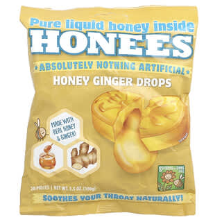 Honees‏, Honey Ginger Drops, 20 Pieces, 3.5 oz (100 g)