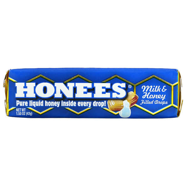 Honees, Gotas rellenas de leche y miel, 42 g (1,50 oz)
