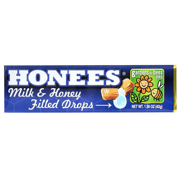 Honees, Gouttes fourrées au lait et au miel, 42 g
