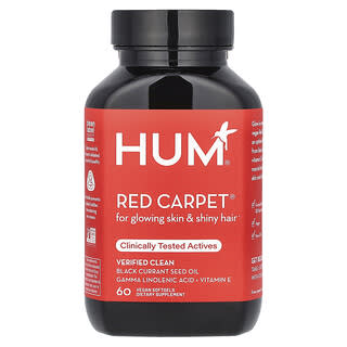 HUM Nutrition, レッドカーペット、植物性ソフトジェル60粒