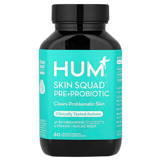 HUM Nutrition, Skin Squad™ Pre + Probiotic, 60 Vegan Capsules