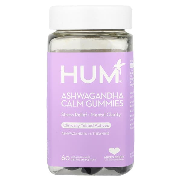 HUM Nutrition, Ashwagandha Calm Gummies, Mixed Berry, 60 Vegan Gummies — product photo 1