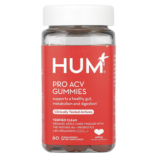 HUM Nutrition, Жевательные мармеладки Pro ACV, яблоко, 60 веганских жевательных таблеток
