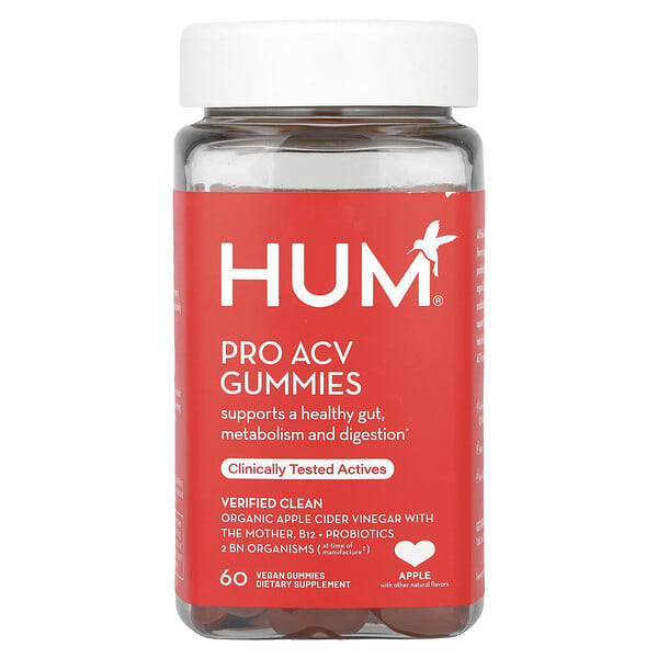 HUM Nutrition, 專業蘋果醋軟糖，蘋果味，60 粒全素軟糖