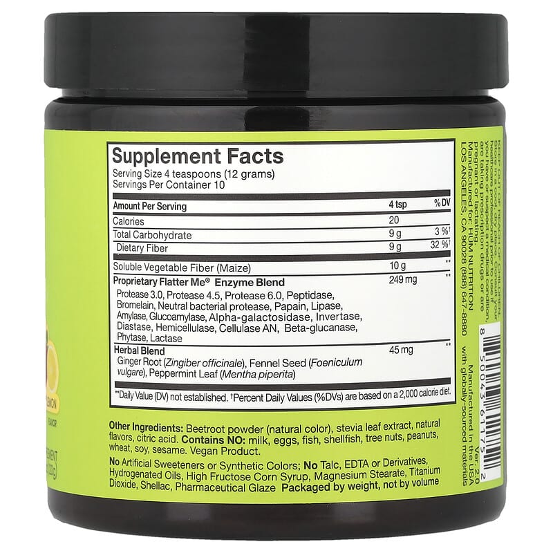 hum nutrition glp 1 reviews Flatter Me® Fiber, GLP-1 Booster, Strawberry Lemon, 4 oz (120 g)