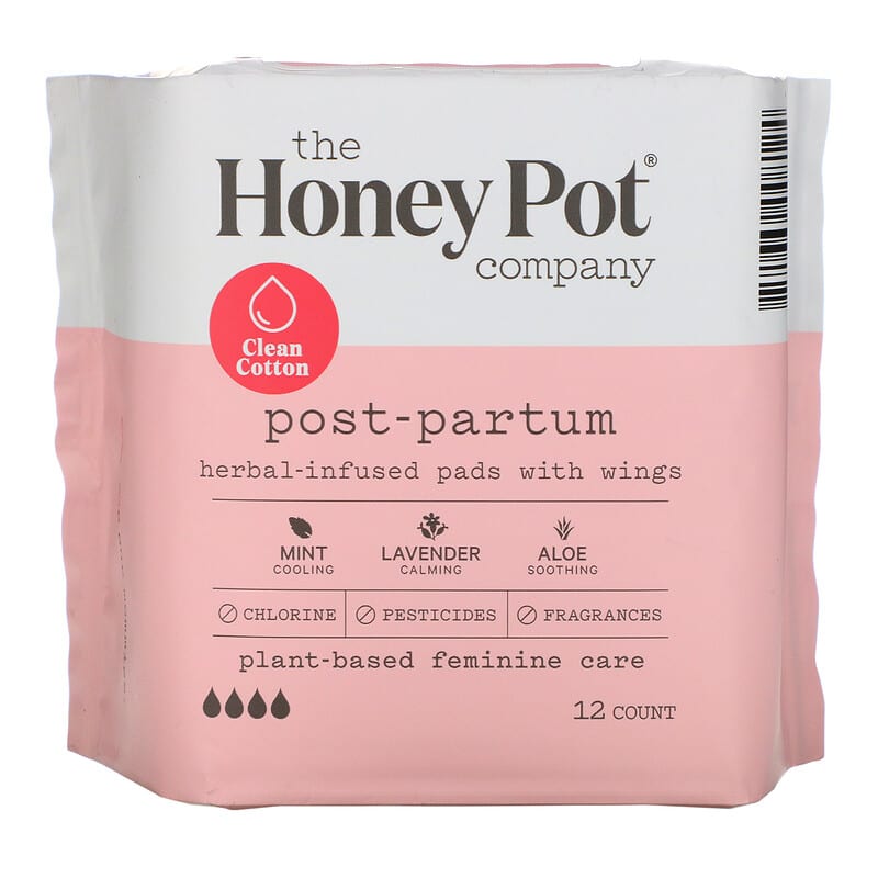 Postpartum Herbal Pads, 12-Count
