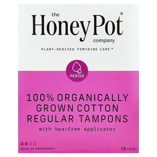 ذي هوني بوت كومباني‏, سدادة قطنية مزروعة عضويًا بنسبة 100٪ ، مقاس عادي ، 18 قطعة