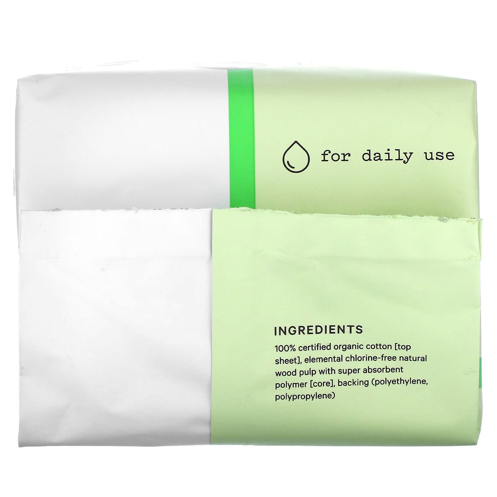 100% Organic Cotton Cover, Overnight Pads With Wings, Heavy, 16 Count - View #12