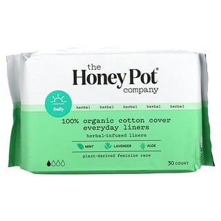 The Honey Pot Company, Organic Everyday Herbal-Infused Pantiliners, 30 Count