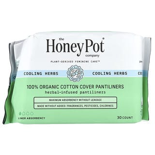 The Honey Pot Company, Protectores de bragas orgánicos para uso diario con hierbas, 30 unidades