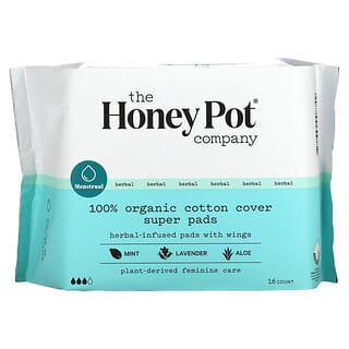The Honey Pot Company, オーガニックハーブ配合羽根付き、スーパー、16枚