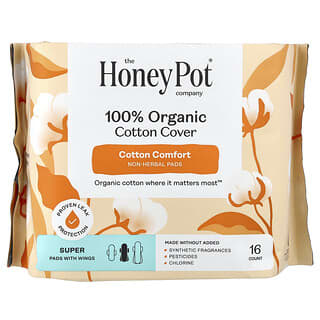 The Honey Pot Company, 有机非草本护翼护垫，超大流量，16 片
