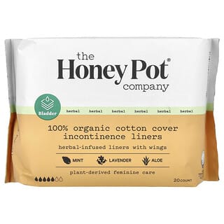 The Honey Pot Company‏, מגני כותנה עם כנפיים מועשרות בצמחי מרפא, תחבושות אורגניות לבריחת שתן, 20 יחידות