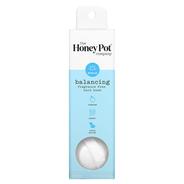 iherb.com | The Honey Pot Company, Bath Bomb, Balancing, Fragrance Free, 3 Count, 1.5 oz (42.5 g) Each