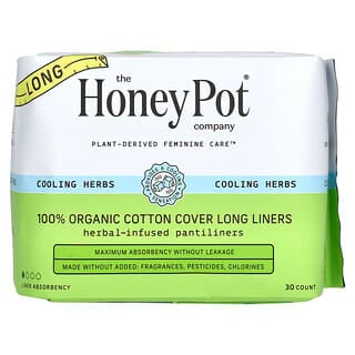 The Honey Pot Company, 100% Organic Cotton Cover Long Liners, 30 Count