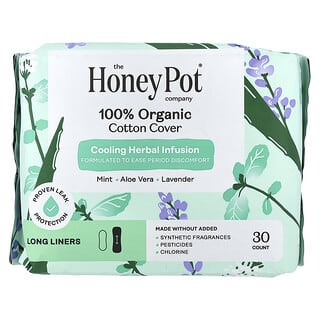 The Honey Pot Company, 100% Organic Cotton Cover Long Liners, 30 Count