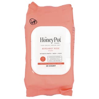 The Honey Pot Company, Wipes, Bergamot Rose, 30 Count