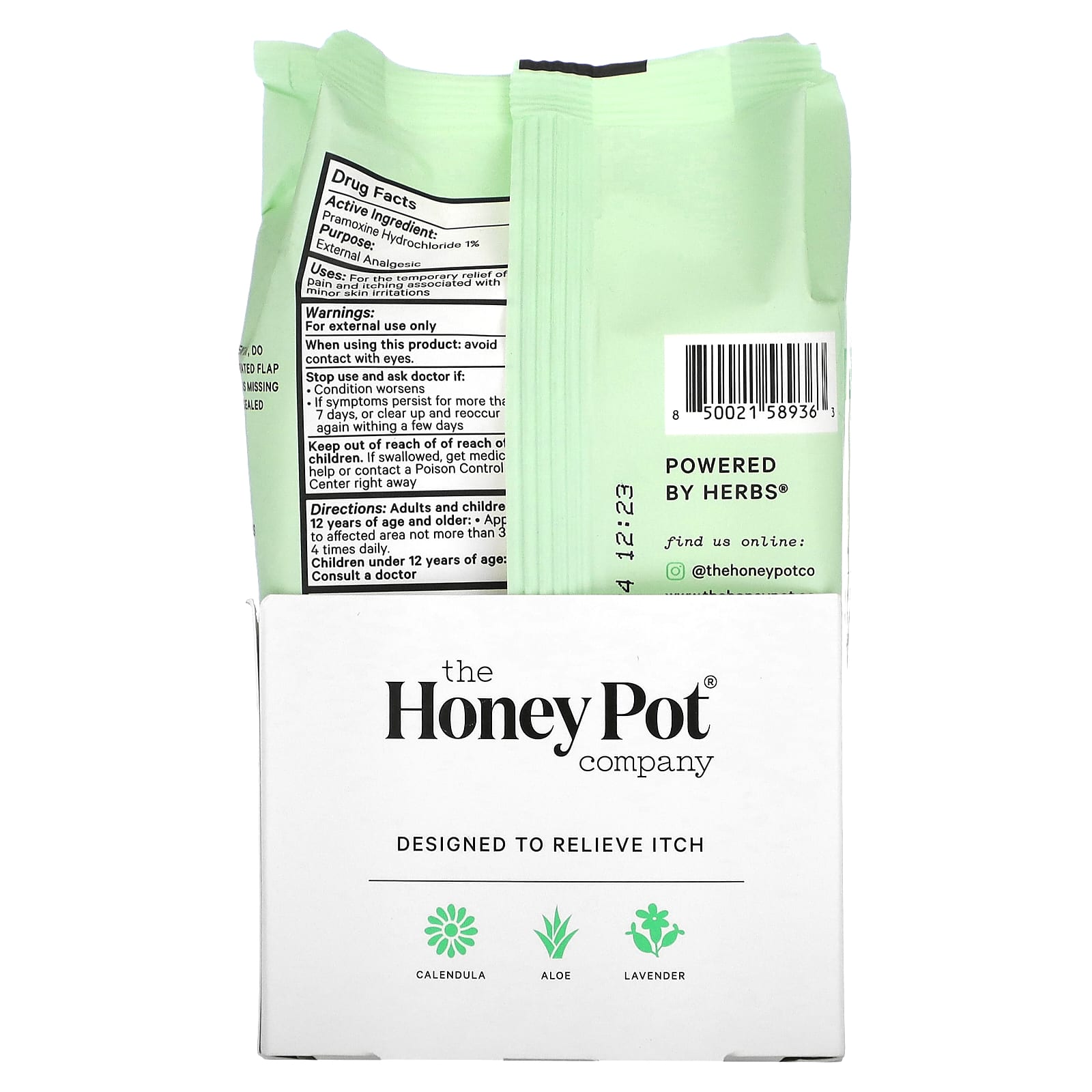 The Honey Pot Company, AntiItch Soothing Wipes , 30 Count