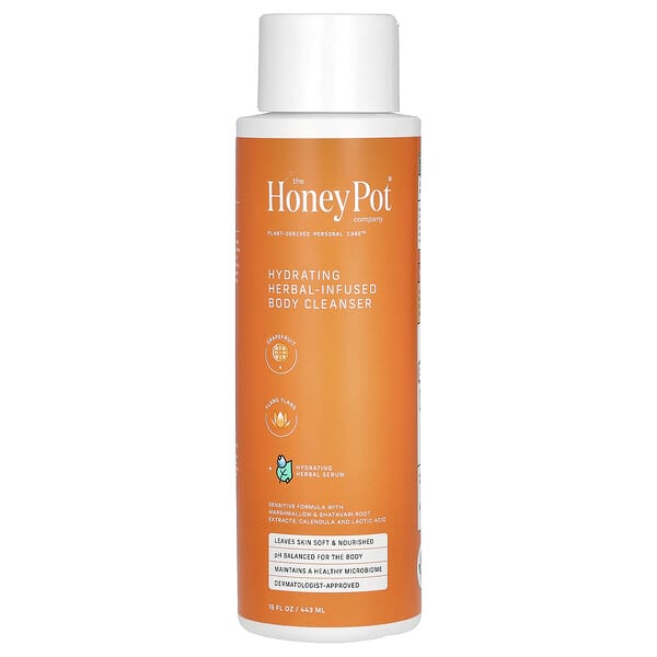The Honey Pot Company, 수분 공급 허브 함유 바디 클렌저, 자몽 & 일랑일랑, 443ml(15fl oz)