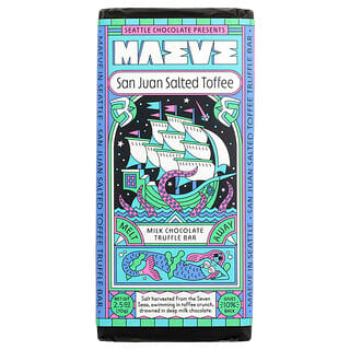 Maeve Chocolate‏, חטיף טראפל עם שוקולד חלב, טופי מלוח סן חואן, 70 גרם (2.5 אונקיות)