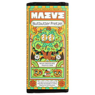 Maeve Chocolate, Milk Chocolate Truffle Bar, Nutbutter Pretzel, 2.4 oz (68 g)