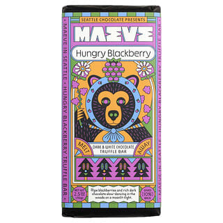 Maeve Chocolate‏, لوح كمأة من الشوكولاتة الداكن والأبيض، بنكهة التوت الأسود الجائع، 70 جم