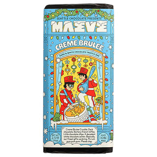 Maeve Chocolate, Dark & White Chocolate Truffle Bar, Creme Brulee, 2.5 oz (70 g)