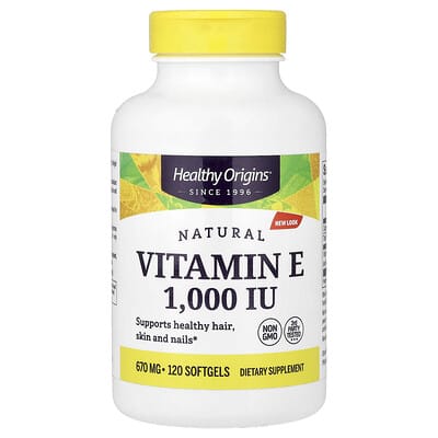 Healthy Origins, Natural Vitamin E, 670 mg (1,000 IU), 120 Softgels