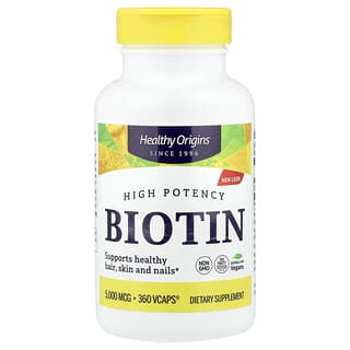 Healthy Origins, Biotin, High Potency, 5,000 mcg, 360 Vcaps®