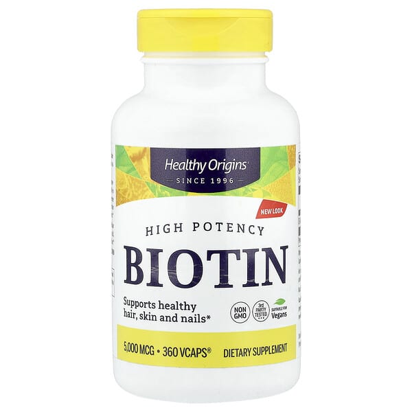 Healthy Origins, Biotin, High Potency, 5,000 mcg, 360 Vcaps® (Discontinued Item) — product photo 1