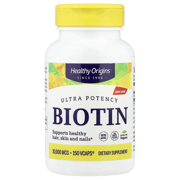 Healthy Origins, Biotin, 10,000 mcg, 150 Vcaps® — product photo 1