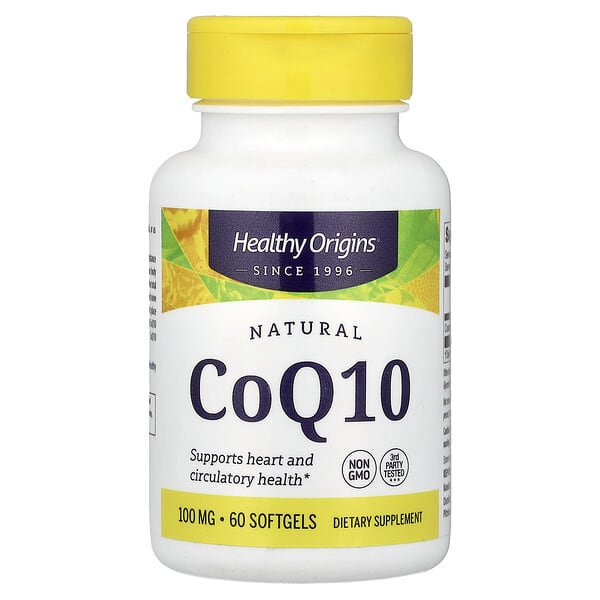 Healthy Origins, Natural CoQ10, 100 mg, 60 Softgels — product photo 1