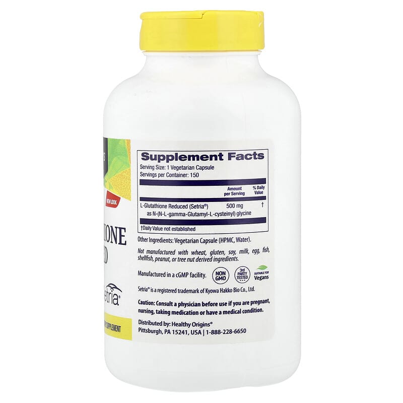 glutathione daily L-Glutathione Reduced, 500 mg, 150 Veggie Caps