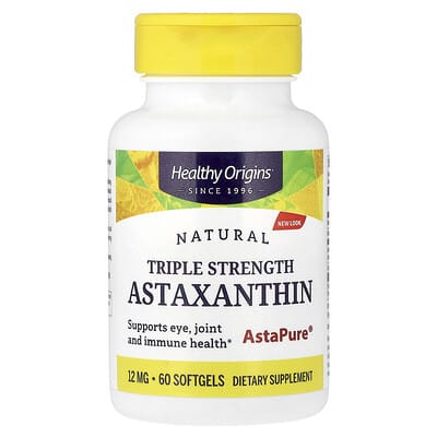 Healthy Origins, Natural Astaxanthin, Triple Strength, 60 Softgels