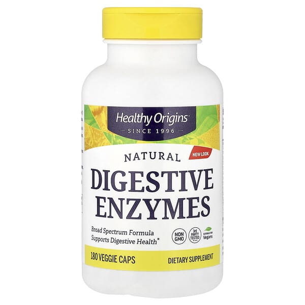 Healthy Origins, Natural Digestive Enzymes, 180 Veggie Caps — product photo 1