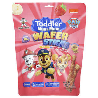 Hot Kid, Tododler Mum-Mum®（トドラーマムマム）、ウエハーススティック、Paw Patrol™（パウパトロール）、18か月以上、バナナ＆ストロベリー、14本、70g（2.47オンス）